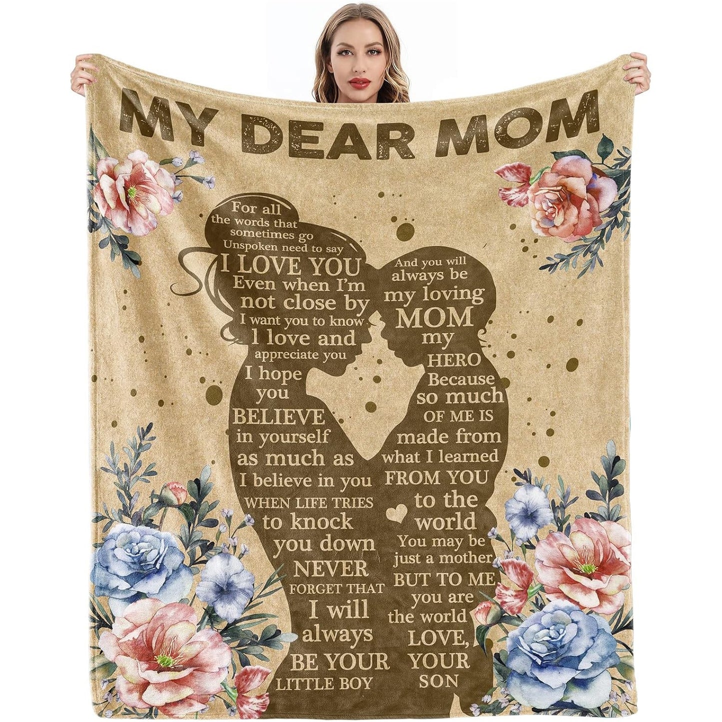 GiftoLuck Mother’s Day Flannel Blanket for Mom – Soft Cozy Throw for Sofa, Bed & Living Room |Best Gift for Mom