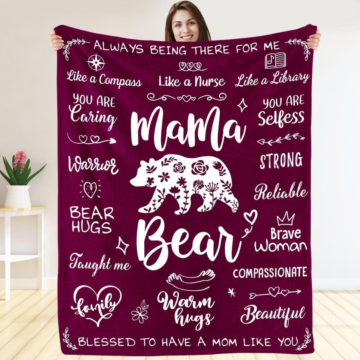 GiftoLuck Mother’s Day Flannel Blanket for Mom – Soft Cozy Throw for Sofa, Bed & Living Room |Best Gift for Mom