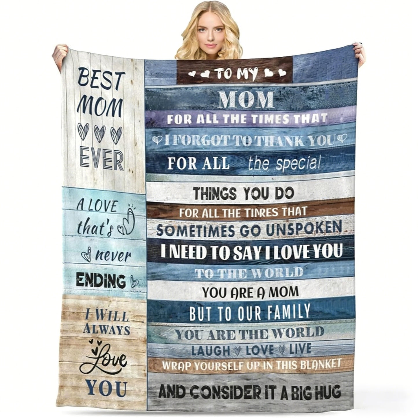 GiftoLuck Mother’s Day Flannel Blanket for Mom – Soft Cozy Throw for Sofa, Bed & Living Room |Best Gift for Mom