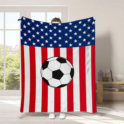GiftoLuck 4th of July Independence Day 250th Anniversary Flannel Blanket (1776–2026) – Patriotic USA Throw with American Flag, Bald Eagle & Statue of Liberty