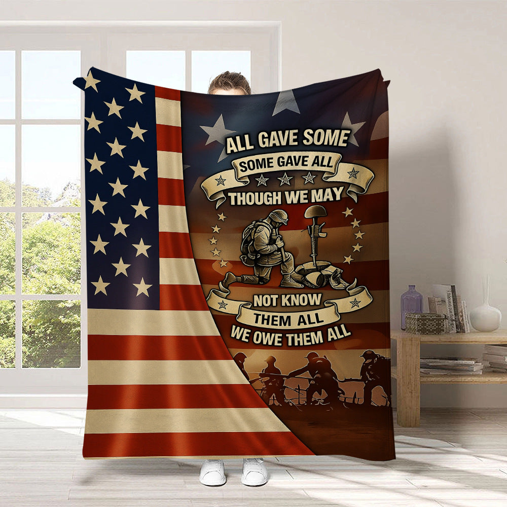 GiftoLuck 4th of July Independence Day 250th Anniversary Flannel Blanket (1776–2026) – Patriotic USA Throw with American Flag, Bald Eagle & Statue of Liberty