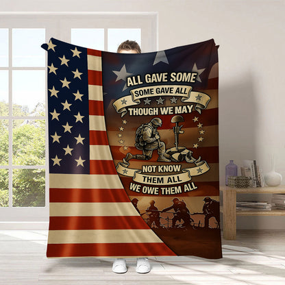 GiftoLuck 4th of July Independence Day 250th Anniversary Flannel Blanket (1776–2026) – Patriotic USA Throw with American Flag, Bald Eagle & Statue of Liberty