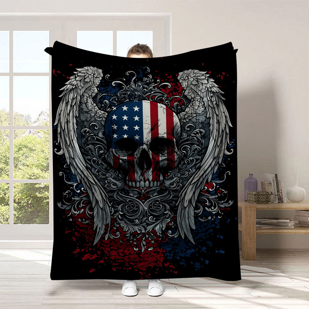 GiftoLuck 4th of July Independence Day 250th Anniversary Flannel Blanket (1776–2026) – Patriotic USA Throw with American Flag, Bald Eagle & Statue of Liberty