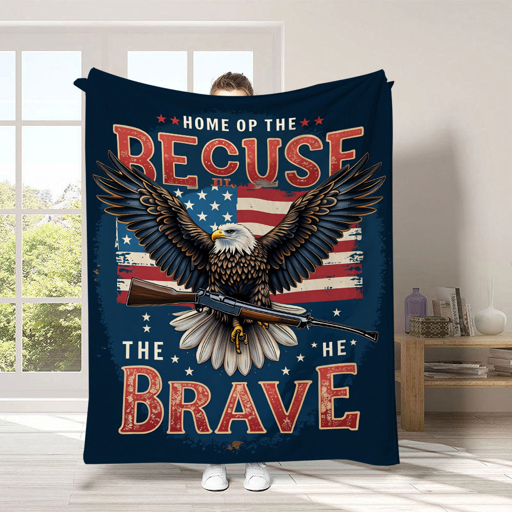 GiftoLuck 4th of July Independence Day 250th Anniversary Flannel Blanket (1776–2026) – Patriotic USA Throw with American Flag, Bald Eagle & Statue of Liberty