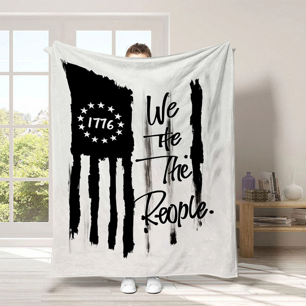 GiftoLuck 4th of July Independence Day 250th Anniversary Flannel Blanket (1776–2026) – Patriotic USA Throw with American Flag, Bald Eagle & Statue of Liberty