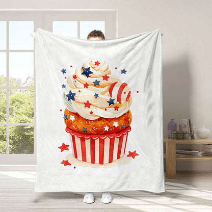 GiftoLuck 4th of July Independence Day 250th Anniversary Flannel Blanket (1776–2026) – Patriotic USA Throw with American Flag, Bald Eagle & Statue of Liberty