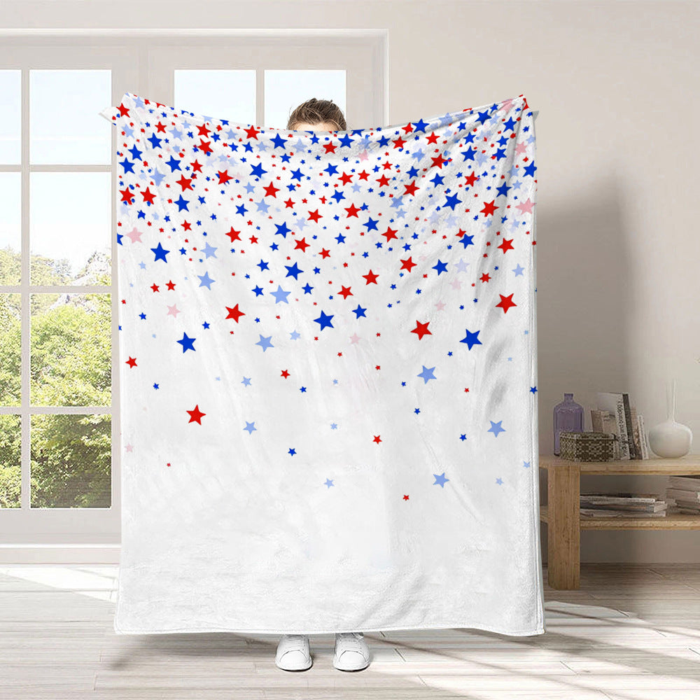 GiftoLuck 4th of July Independence Day 250th Anniversary Flannel Blanket (1776–2026) – Patriotic USA Throw with American Flag, Bald Eagle & Statue of Liberty