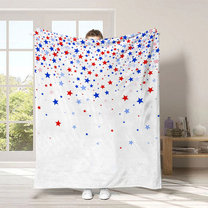 GiftoLuck 4th of July Independence Day 250th Anniversary Flannel Blanket (1776–2026) – Patriotic USA Throw with American Flag, Bald Eagle & Statue of Liberty