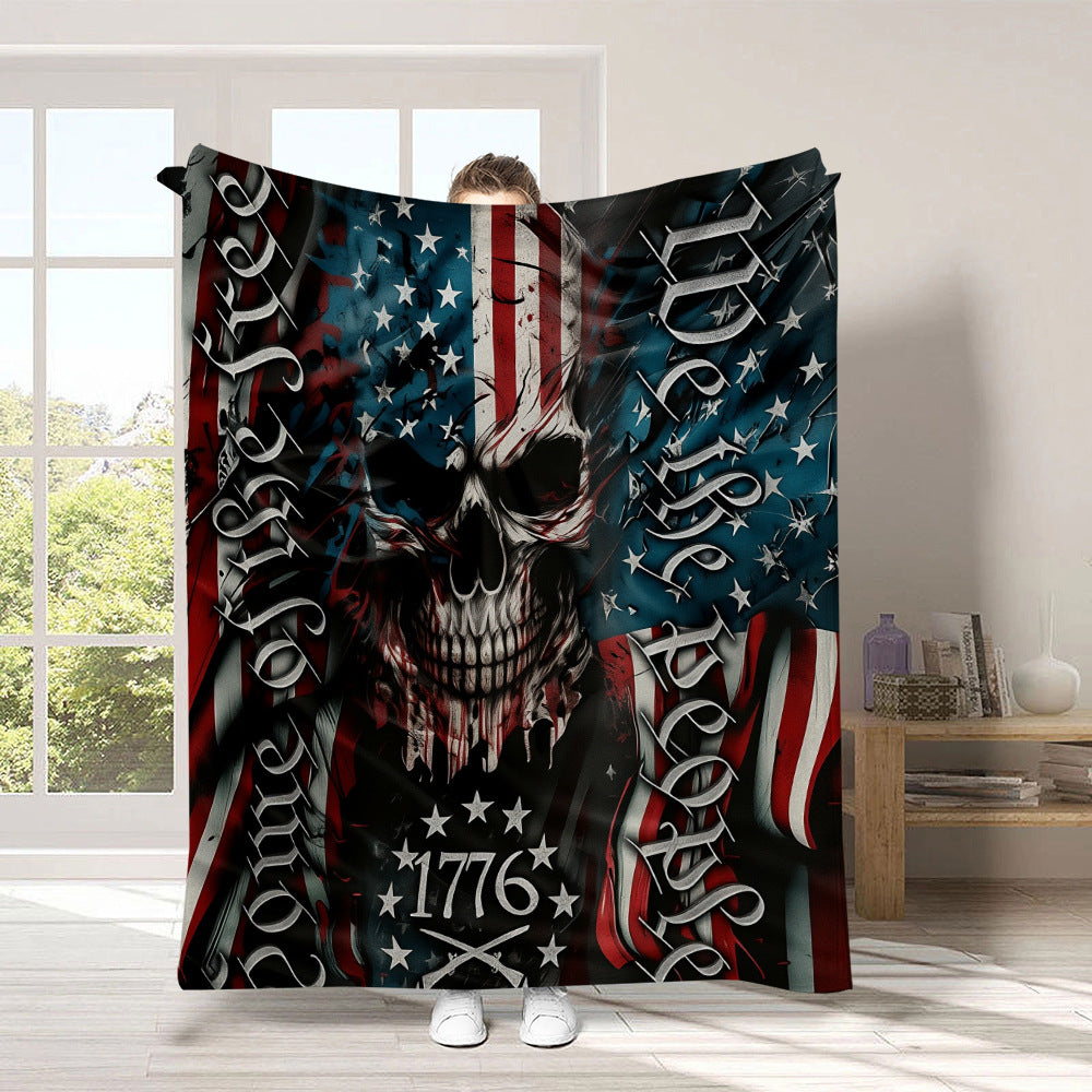 GiftoLuck 4th of July Independence Day 250th Anniversary Flannel Blanket (1776–2026) – Patriotic USA Throw with American Flag, Bald Eagle & Statue of Liberty