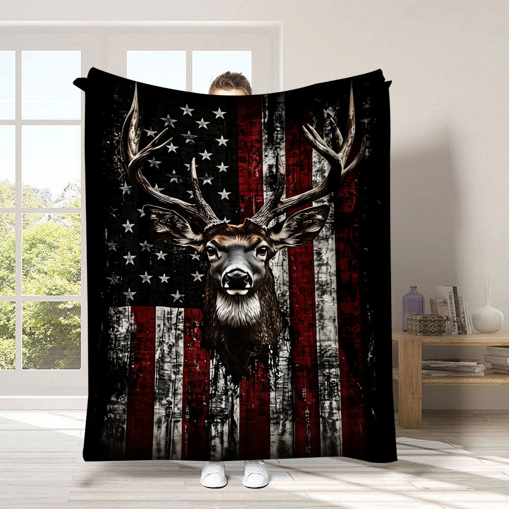 GiftoLuck 4th of July Independence Day 250th Anniversary Flannel Blanket (1776–2026) – Patriotic USA Throw with American Flag, Bald Eagle & Statue of Liberty