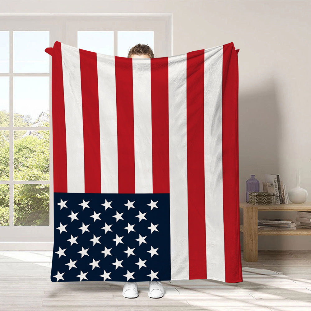 GiftoLuck 4th of July Independence Day 250th Anniversary Flannel Blanket (1776–2026) – Patriotic USA Throw with American Flag, Bald Eagle & Statue of Liberty