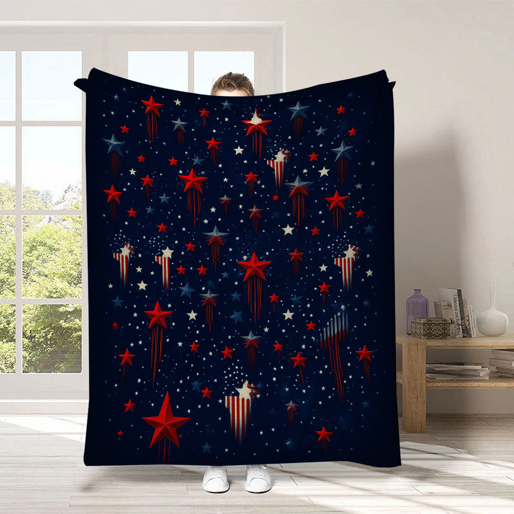 GiftoLuck 4th of July Independence Day 250th Anniversary Flannel Blanket (1776–2026) – Patriotic USA Throw with American Flag, Bald Eagle & Statue of Liberty