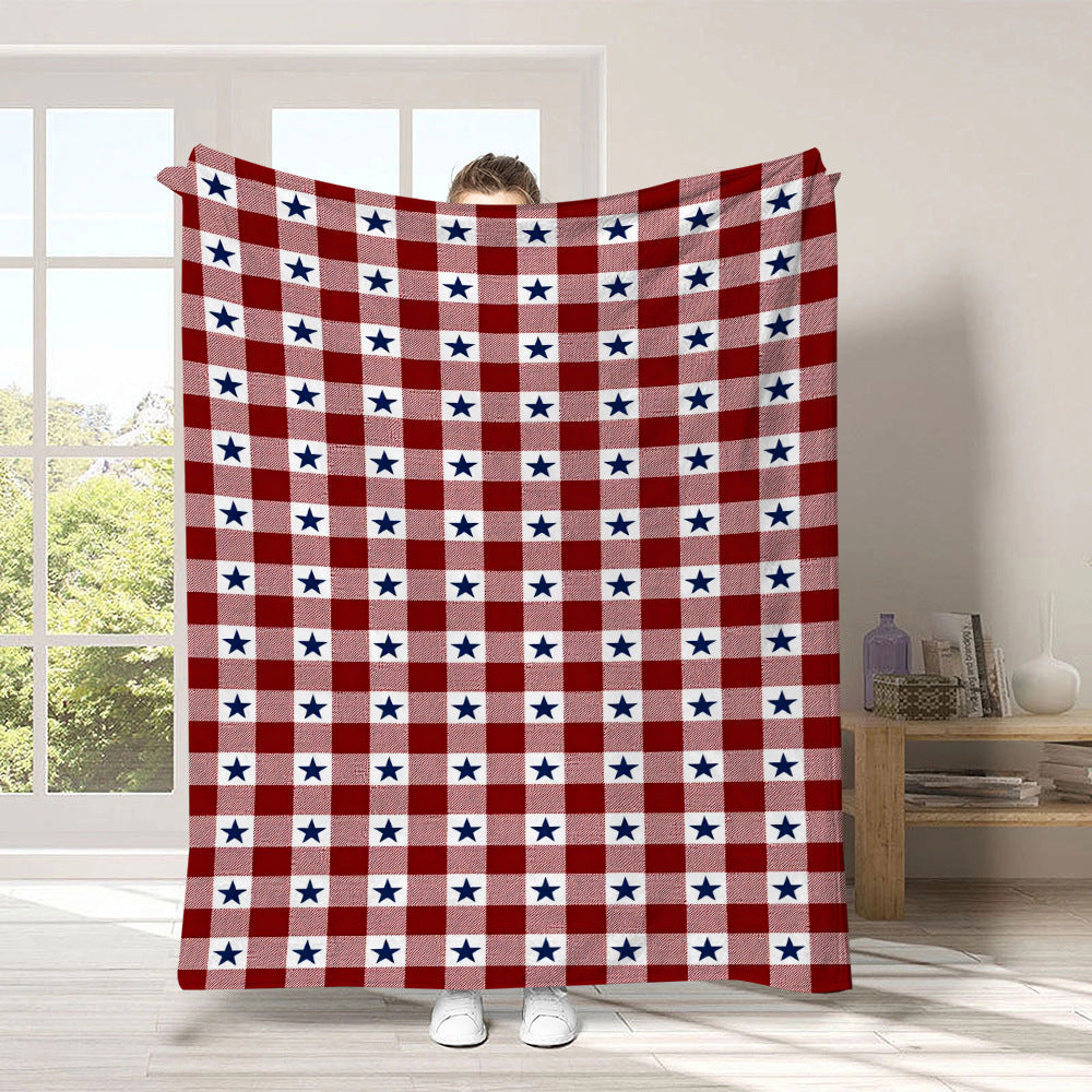 GiftoLuck 4th of July Independence Day 250th Anniversary Flannel Blanket (1776–2026) – Patriotic USA Throw with American Flag, Bald Eagle & Statue of Liberty