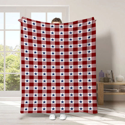 GiftoLuck 4th of July Independence Day 250th Anniversary Flannel Blanket (1776–2026) – Patriotic USA Throw with American Flag, Bald Eagle & Statue of Liberty