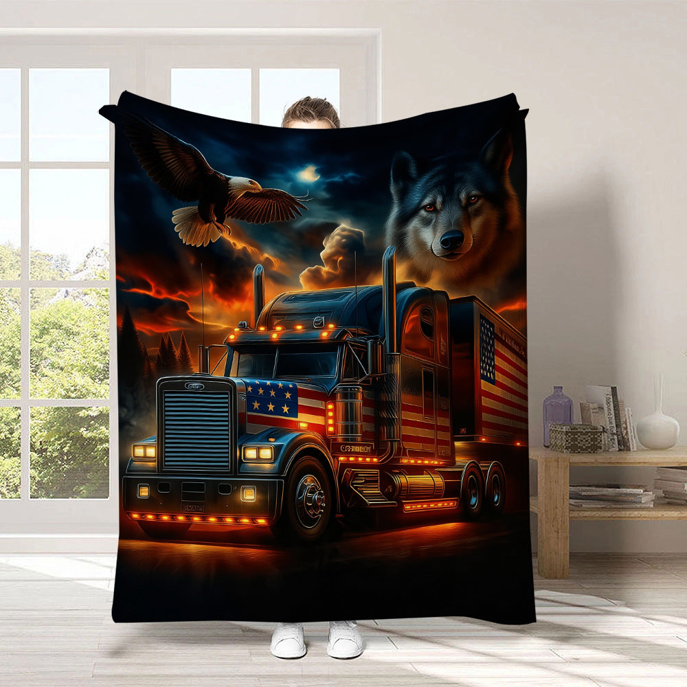 GiftoLuck 4th of July Independence Day 250th Anniversary Flannel Blanket (1776–2026) – Patriotic USA Throw with American Flag, Bald Eagle & Statue of Liberty