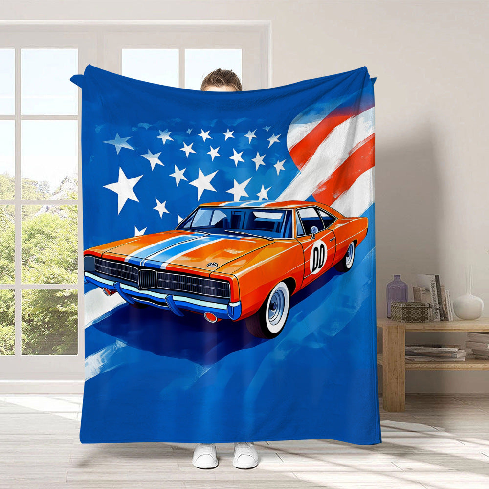 GiftoLuck 4th of July Independence Day 250th Anniversary Flannel Blanket (1776–2026) – Patriotic USA Throw with American Flag, Bald Eagle & Statue of Liberty