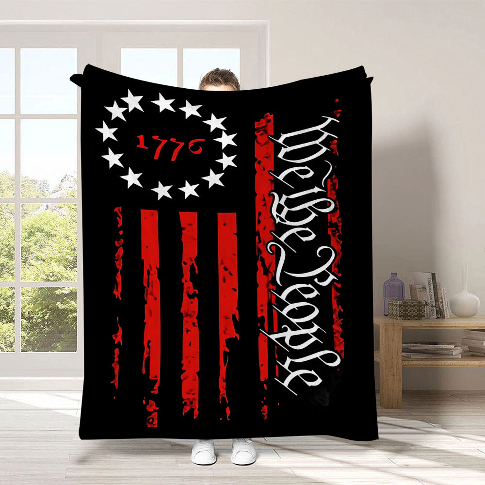GiftoLuck 4th of July Independence Day 250th Anniversary Flannel Blanket (1776–2026) – Patriotic USA Throw with American Flag, Bald Eagle & Statue of Liberty