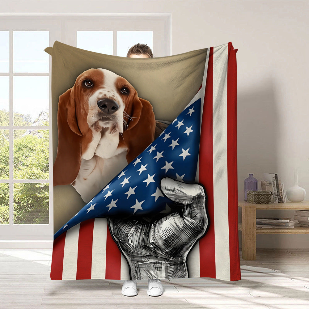 GiftoLuck 4th of July Independence Day 250th Anniversary Flannel Blanket (1776–2026) – Patriotic USA Throw with American Flag, Bald Eagle & Statue of Liberty