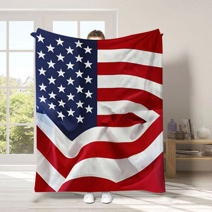 GiftoLuck 4th of July Independence Day 250th Anniversary Flannel Blanket (1776–2026) – Patriotic USA Throw with American Flag, Bald Eagle & Statue of Liberty