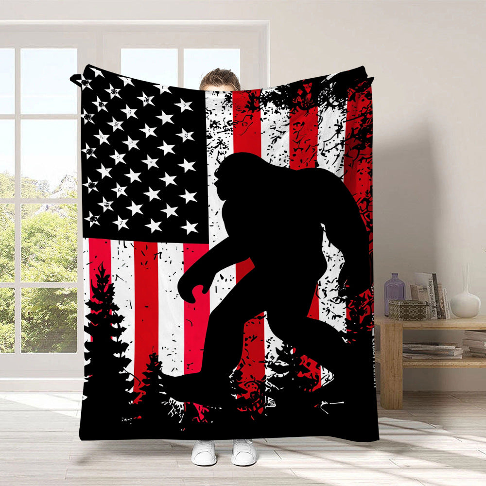 GiftoLuck 4th of July Independence Day 250th Anniversary Flannel Blanket (1776–2026) – Patriotic USA Throw with American Flag, Bald Eagle & Statue of Liberty