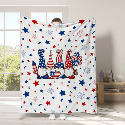 GiftoLuck 4th of July Independence Day 250th Anniversary Flannel Blanket (1776–2026) – Patriotic USA Throw with American Flag, Bald Eagle & Statue of Liberty