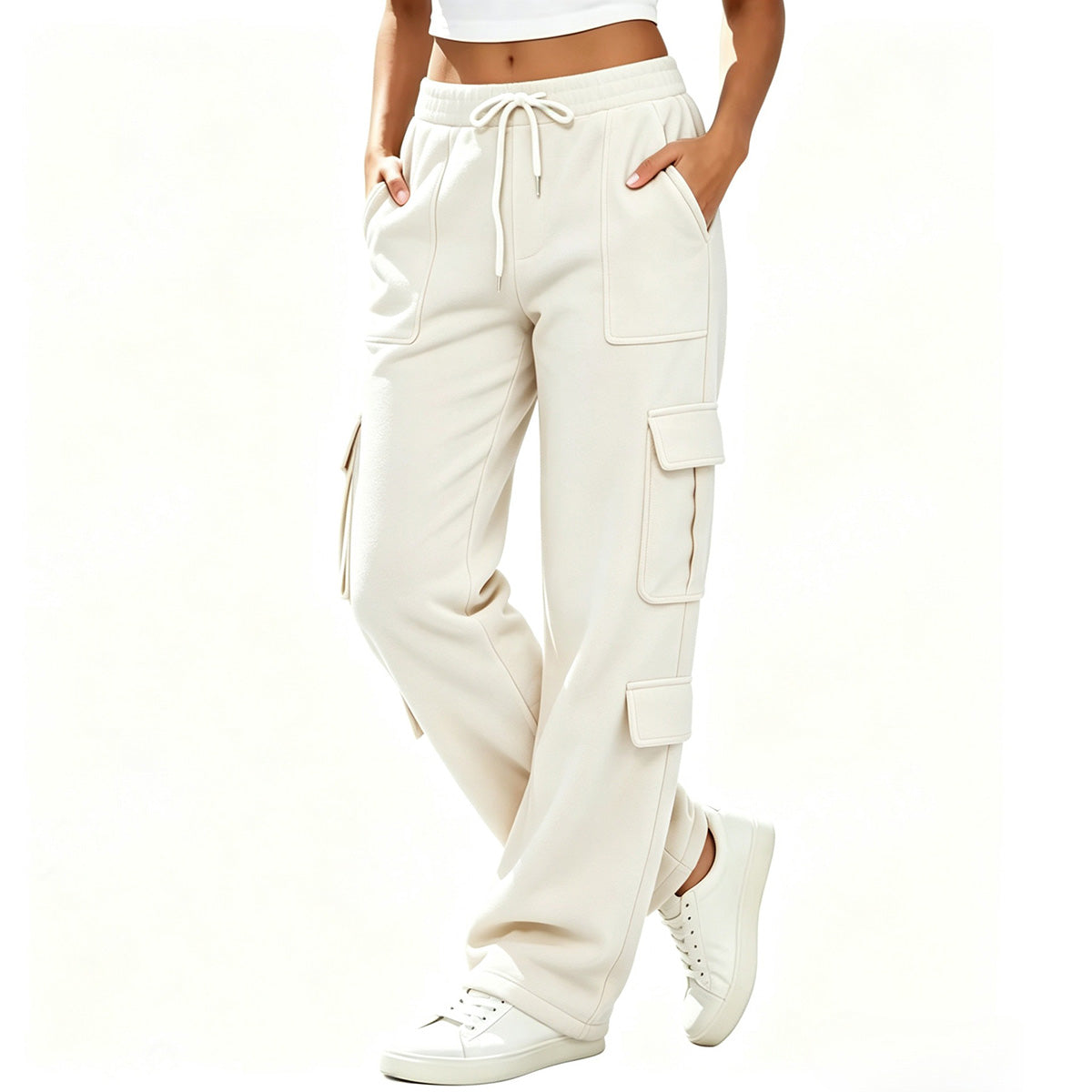 Women’s Adjustable Drawstring Casual Cargo Sweatpants