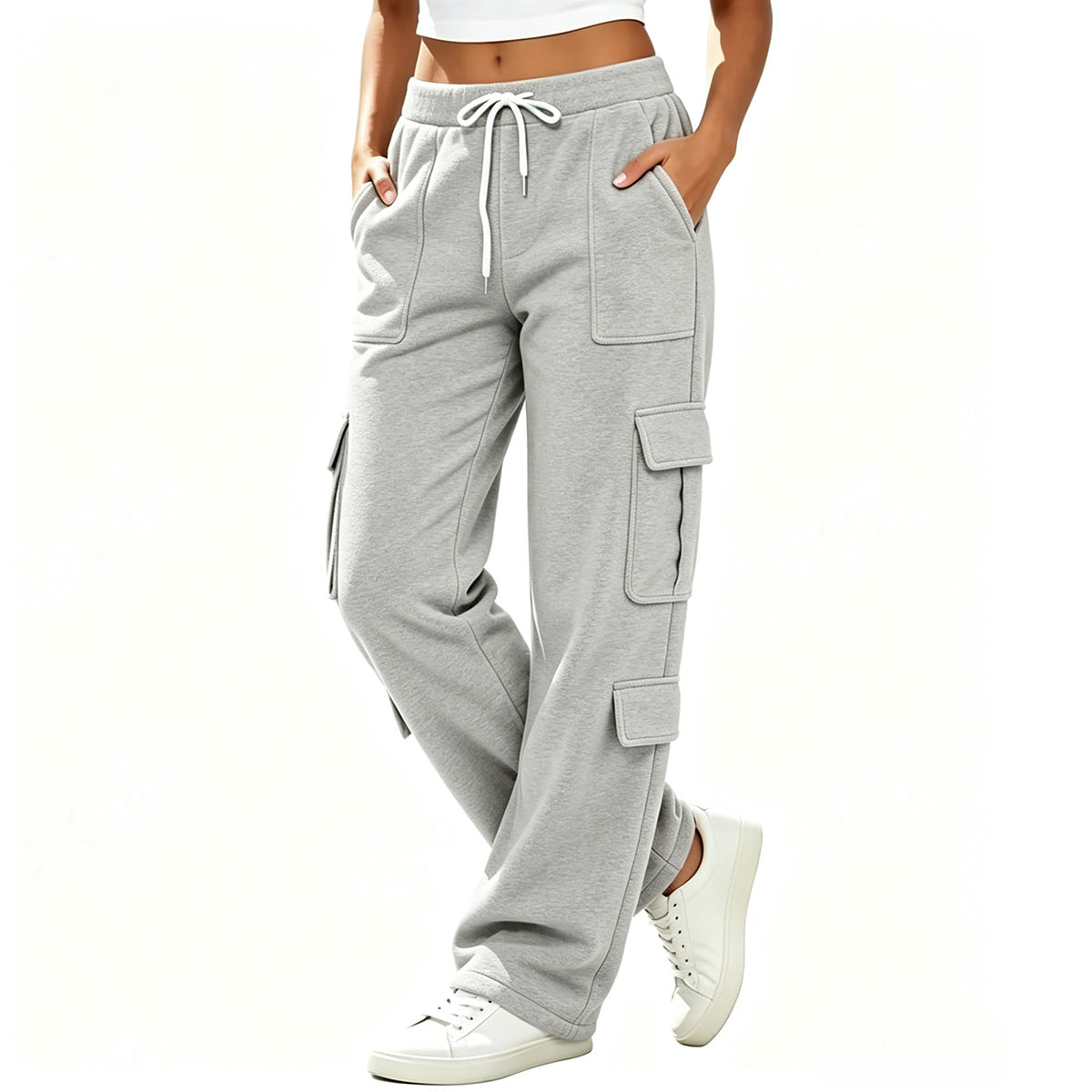 Women’s Adjustable Drawstring Casual Cargo Sweatpants