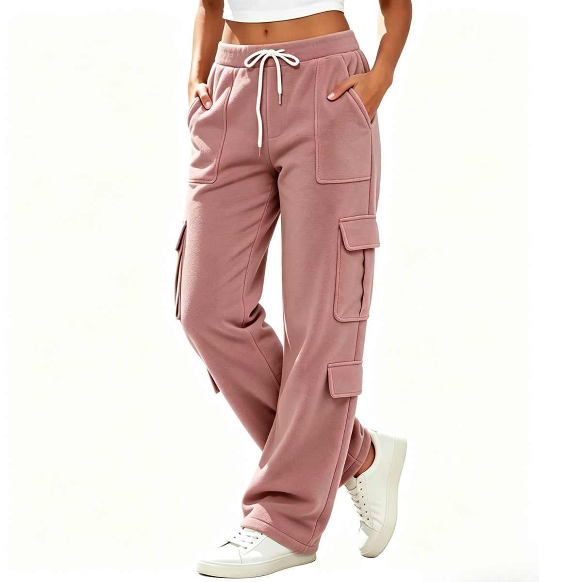 Women’s Adjustable Drawstring Casual Cargo Sweatpants