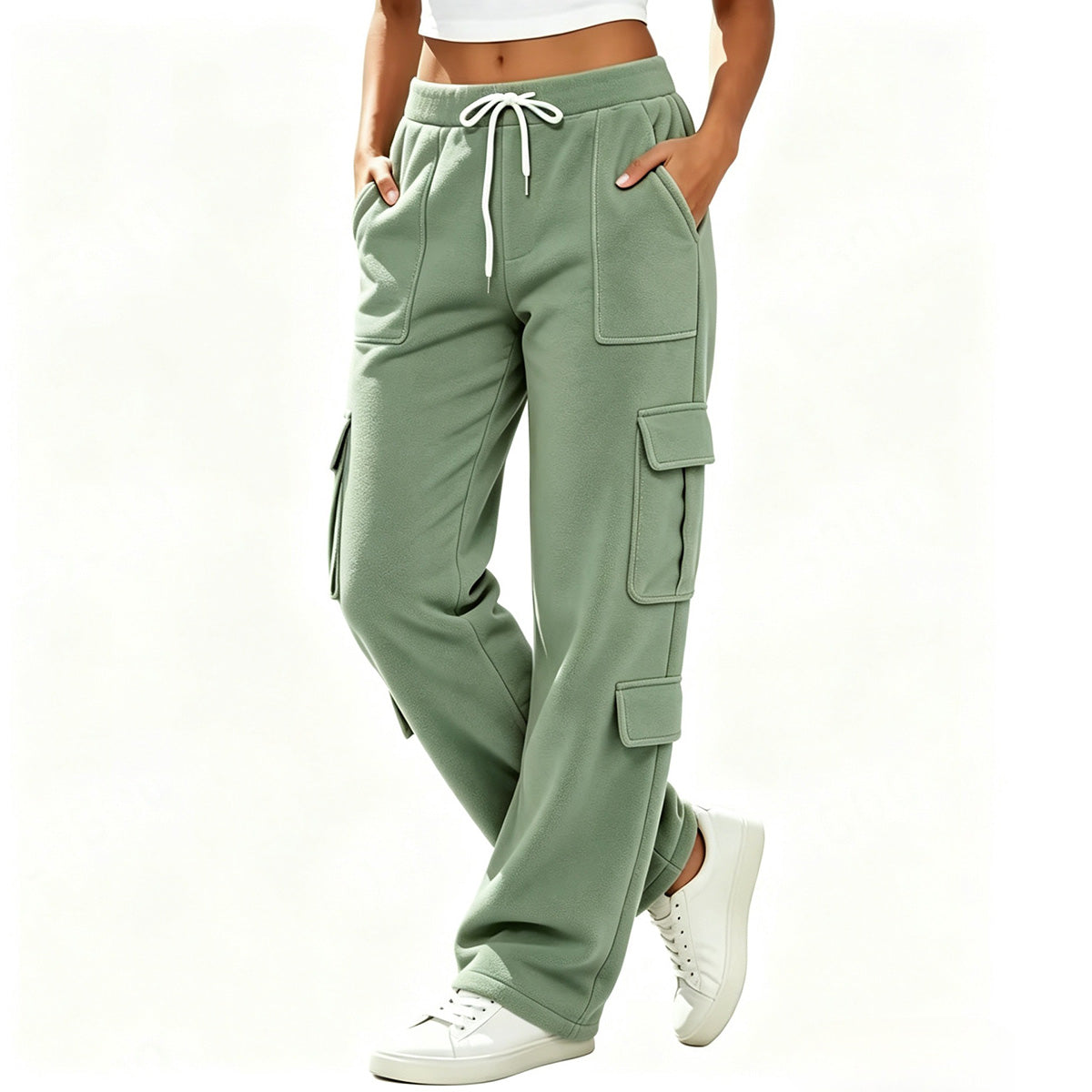 Women’s Adjustable Drawstring Casual Cargo Sweatpants