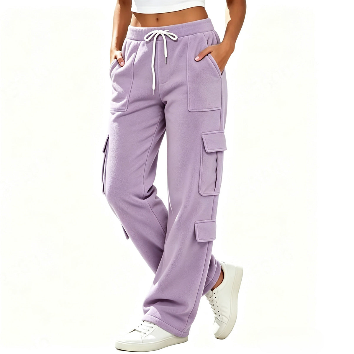Women’s Adjustable Drawstring Casual Cargo Sweatpants