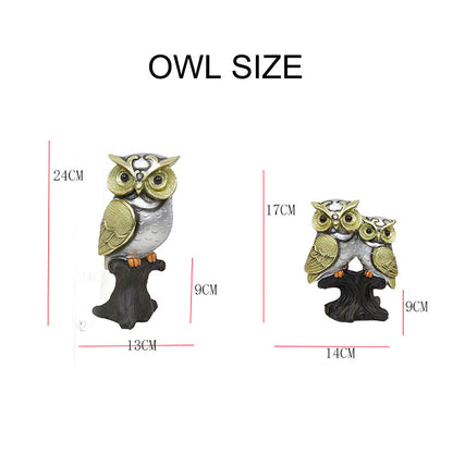 GiftoLuck American-style Elegant Owl Resin Crafts Ornaments