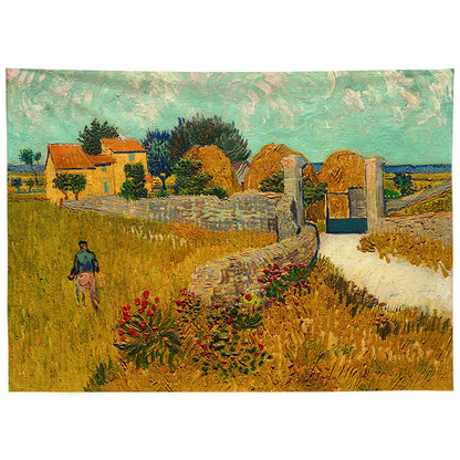 GiftoLuck Super Cozy Rural Oil Painting Style Tapestry, INS Aesthetic Wall Hanging for Bedroom Headboard Background Wall Decor