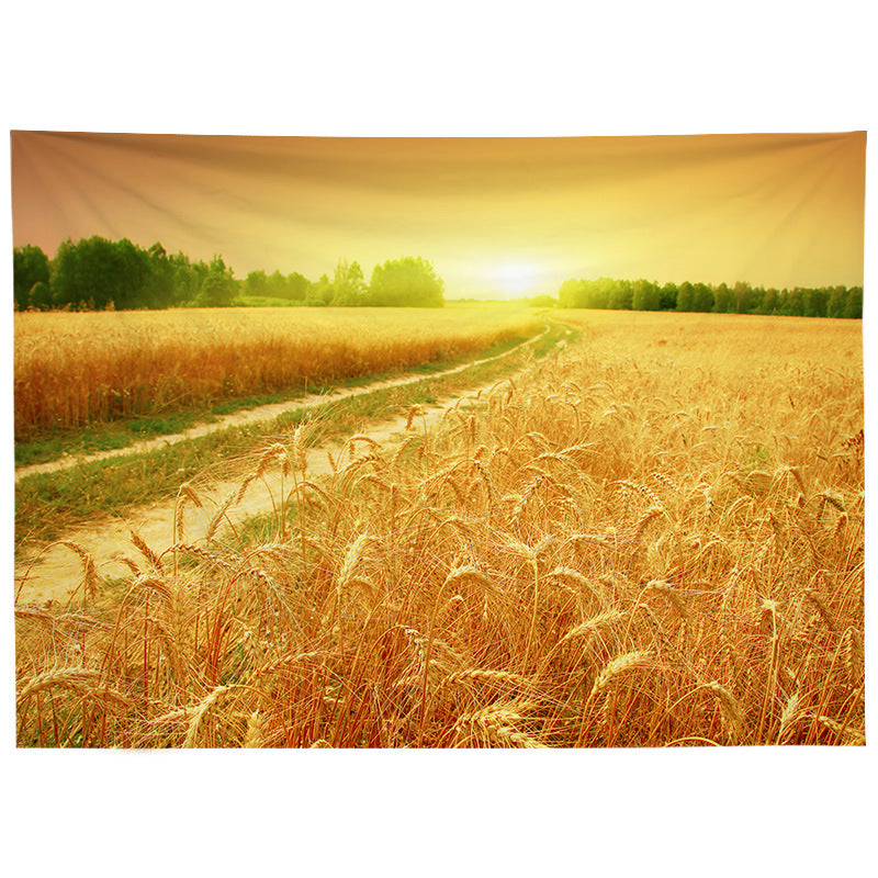 GiftoLuck Super Cozy Rural Oil Painting Style Tapestry, INS Aesthetic Wall Hanging for Bedroom Headboard Background Wall Decor