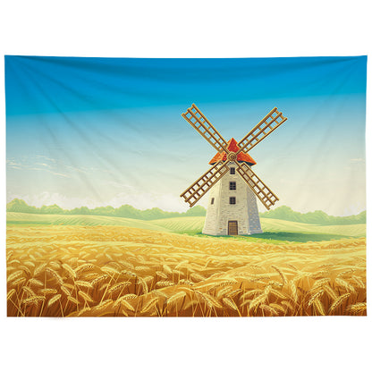 GiftoLuck Super Cozy Rural Oil Painting Style Tapestry, INS Aesthetic Wall Hanging for Bedroom Headboard Background Wall Decor