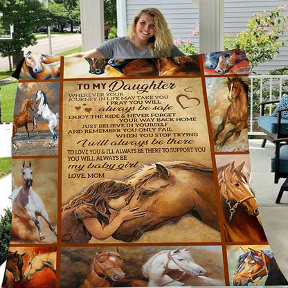 GiftoLuck “To My Daughter” Flannel Blanket – Inspirational Message Throw from Mom&Dad