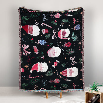 GiftoLuck Merry Christmas Jacquard Tapestry Throw Blanket Sofa Cover X'mas Gift Idea