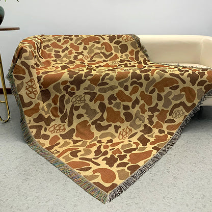 GiftoLuck Forest Park Sunflower Jacquard Woven Picnic Tapestry Sofa Throw Blanket