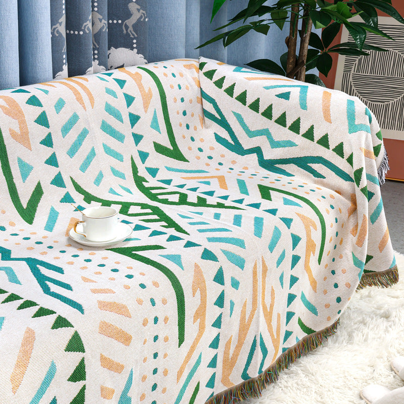 GiftoLuck Forest Park Sunflower Jacquard Woven Picnic Tapestry Sofa Throw Blanket