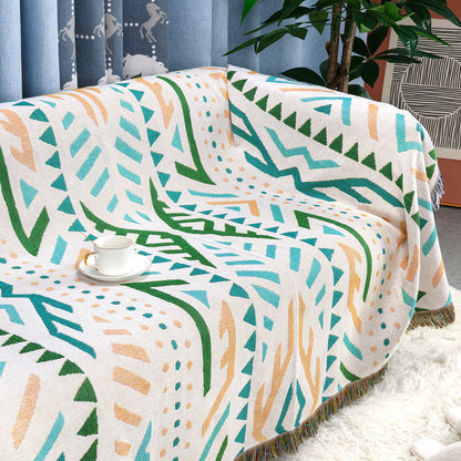 GiftoLuck Forest Park Sunflower Jacquard Woven Picnic Tapestry Sofa Throw Blanket