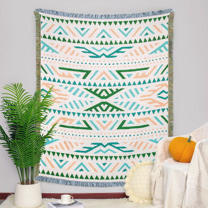 GiftoLuck Forest Park Sunflower Jacquard Woven Picnic Tapestry Sofa Throw Blanket