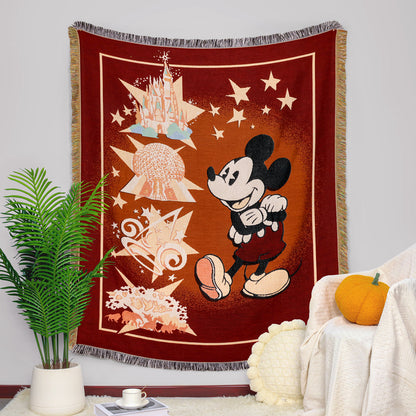 GiftoLuck Forest Park Sunflower Jacquard Woven Picnic Tapestry Sofa Throw Blanket