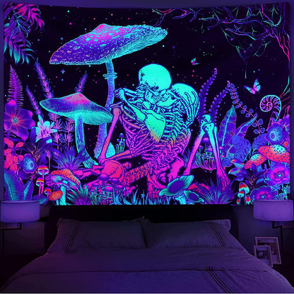 GiftoLuck Love of Star Galaxy Tapestry Purple Light Wall Hanging Cloth, Party Room Background Wall Blanket, Wall Art Tapestry for Living Room & Bedroom Home Decor