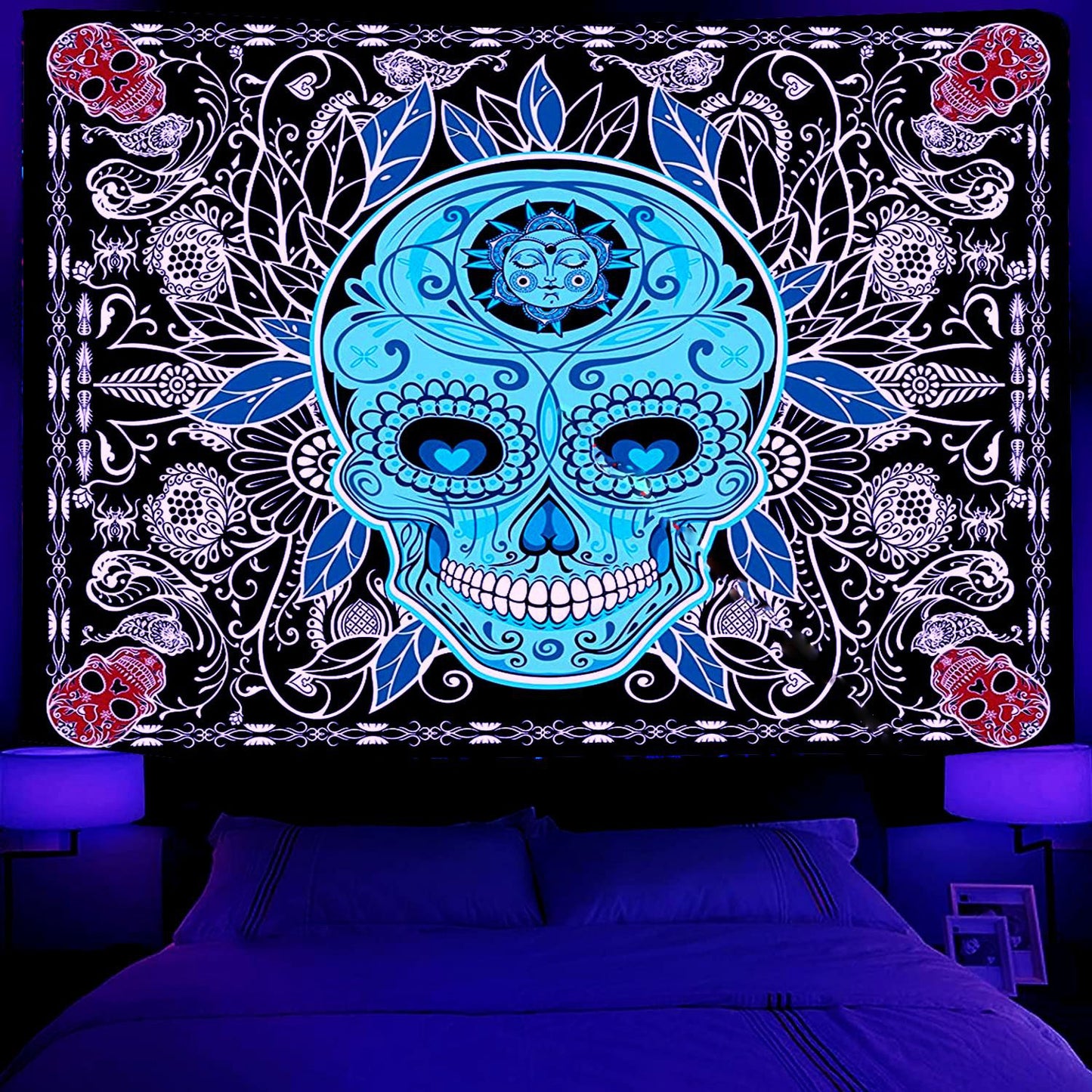 GiftoLuck Love of Star Galaxy Tapestry Purple Light Wall Hanging Cloth, Party Room Background Wall Blanket, Wall Art Tapestry for Living Room & Bedroom Home Decor