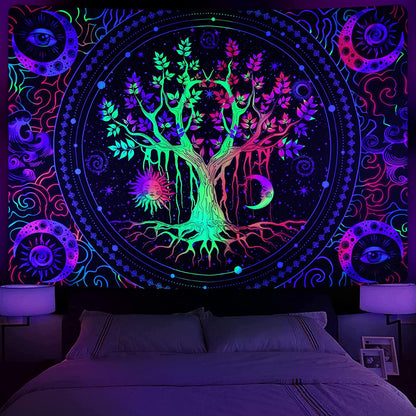GiftoLuck Love of Star Galaxy Tapestry Purple Light Wall Hanging Cloth, Party Room Background Wall Blanket, Wall Art Tapestry for Living Room & Bedroom Home Decor