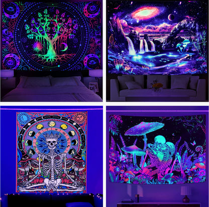 GiftoLuck Love of Star Galaxy Tapestry Purple Light Wall Hanging Cloth, Party Room Background Wall Blanket, Wall Art Tapestry for Living Room & Bedroom Home Decor