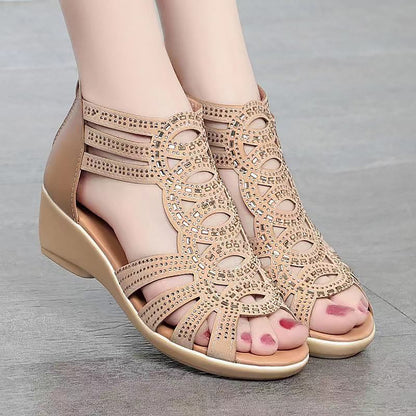 GiftoLuck Women Soft Sole Roman-Style Hollow Sandals