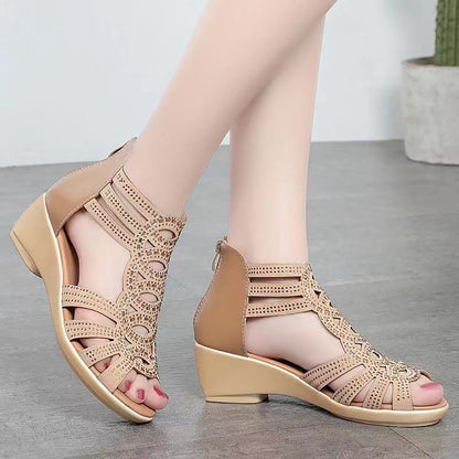 GiftoLuck Women Soft Sole Roman-Style Hollow Sandals