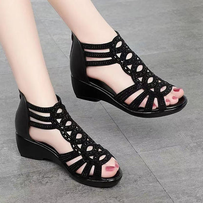 GiftoLuck Women Soft Sole Roman-Style Hollow Sandals