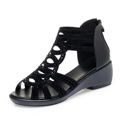 GiftoLuck Women Soft Sole Roman-Style Hollow Sandals