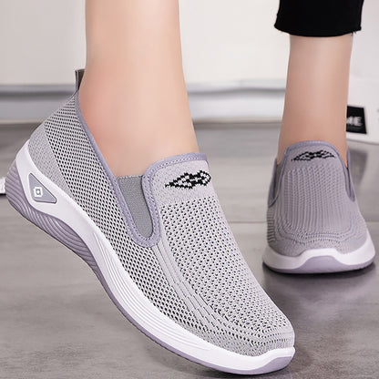 GifitoLuck Women’s Breathable Knit Slip-On Shoes, Lightweight Soft Sole Casual Comfort Loafers, Easy Everyday Walking Gift for Mum or Grandma
